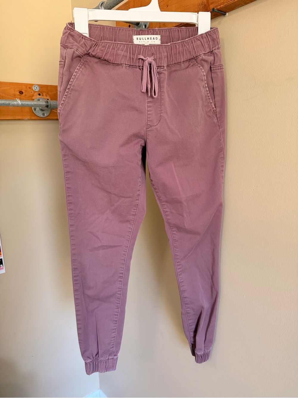 Bullhead Mauve Drawstring Cropped Jogger Pants